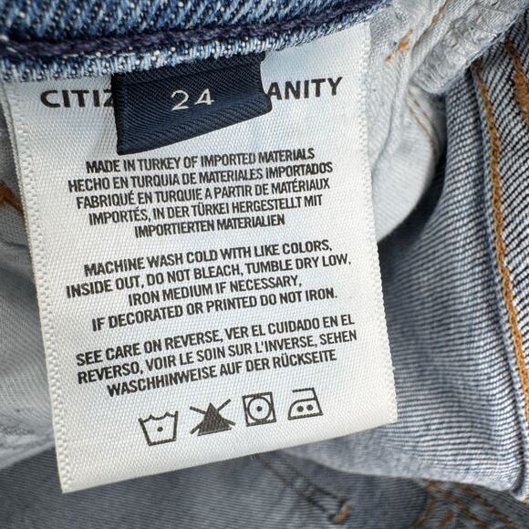 Citizens of Humanity Jeans Womens 24 Charlotte High Rise Button Fly Blue Denim - Picture 8 of 11